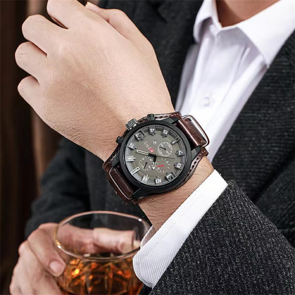 Retro Luxury Men Quartz Watch  - مراجعة Leather Watch Band Men وسعره