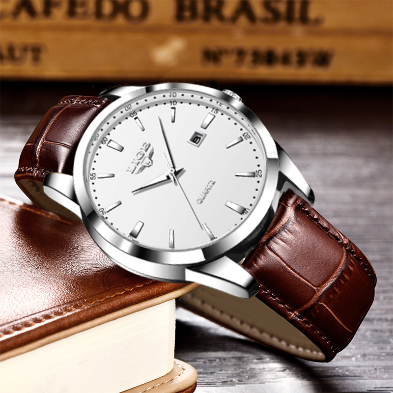 LIGE Man Watch Fashion Leather - مراجعة Leather Watch Band Men وسعره