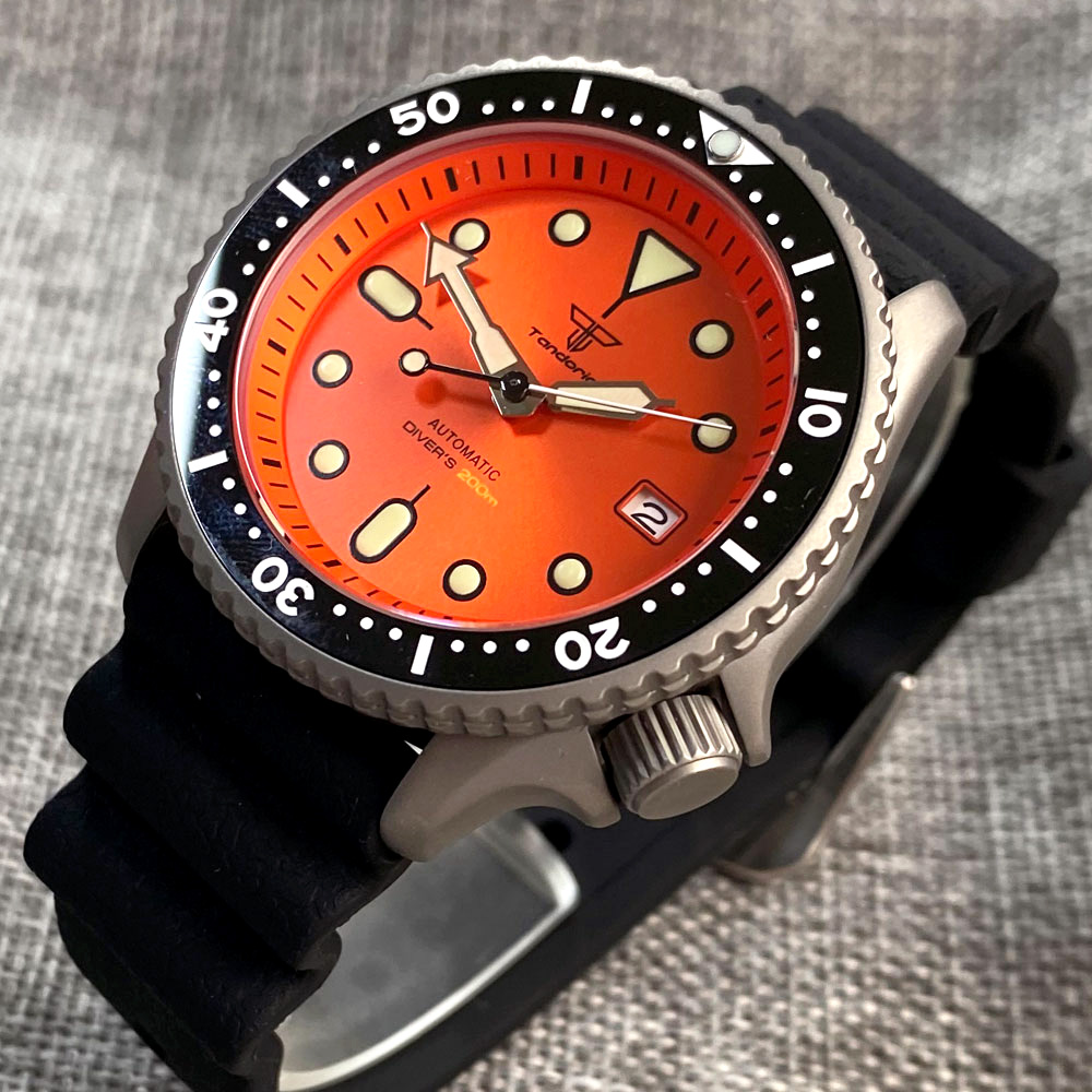 Tandorio 41mm Titanium NH35 Me - مراجعة Rubber Strap Diver وسعره