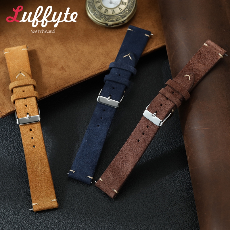 Vintage Suede Leather Watch Ba - مراجعة Suede Strap Watch وسعره