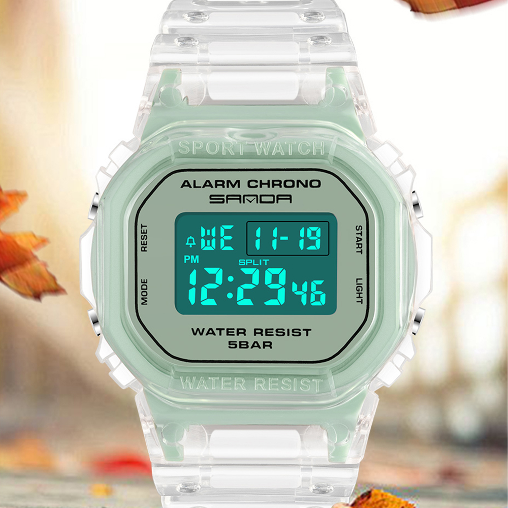SANDA White Fashion Sport Watc - مراجعة Rubber Strap Diver وسعره
