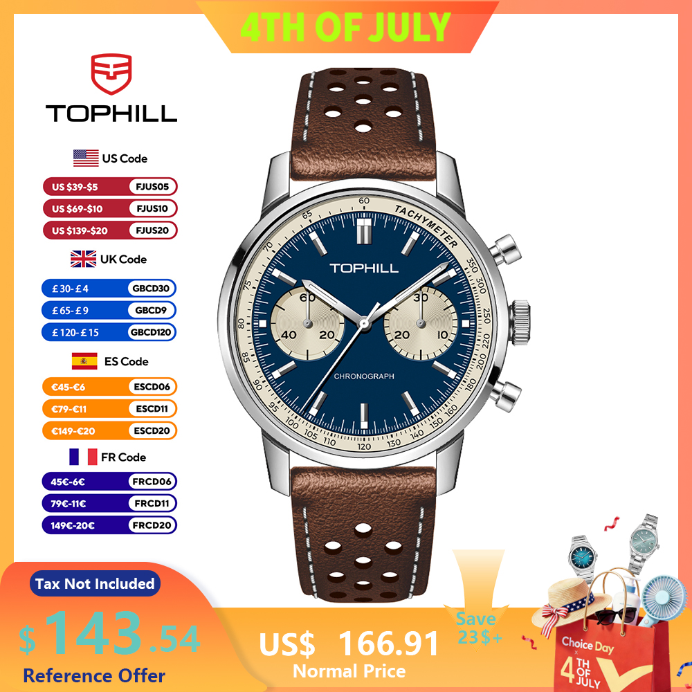 TOPHILL Vintage Racing Chronog - مراجعة Tropic Strap Vintage وسعره