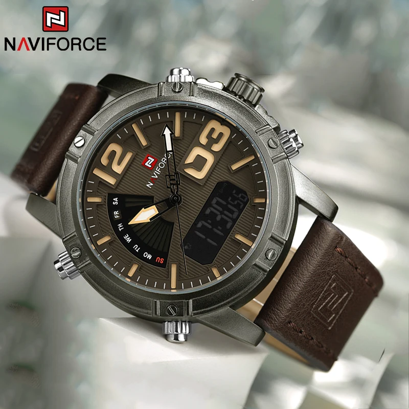 NAVIFORCE Top Brand Men Watch  - مراجعة Leather Watch Band Men وسعره