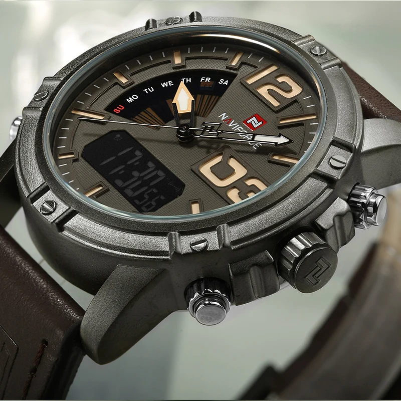NAVIFORCE Top Brand Men Watch  - مراجعة Leather Watch Band Men وسعره