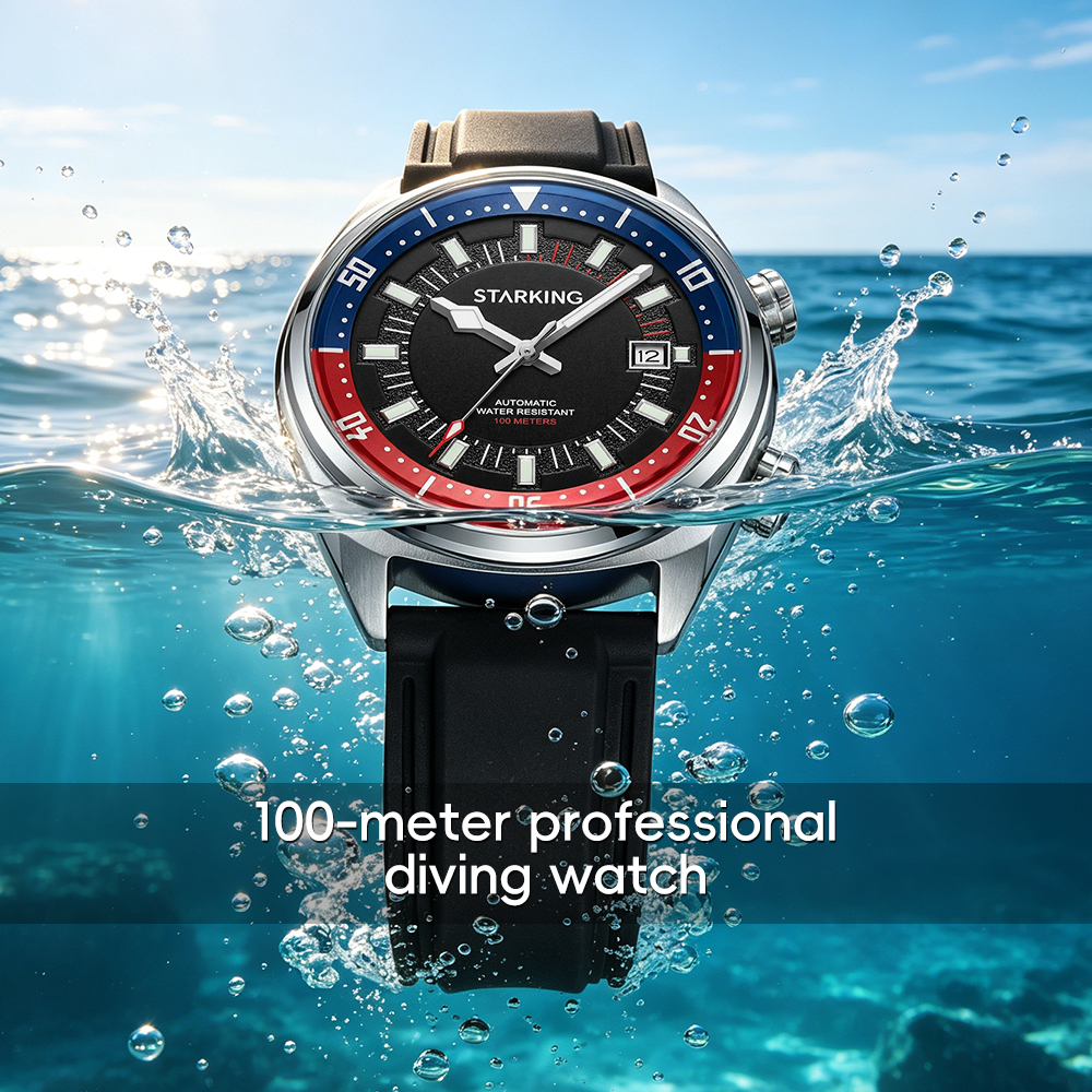 STARKING Men's Automatic 8215  - مراجعة Rubber Strap Diver وسعره
