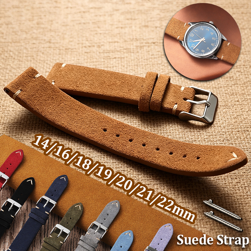 14 16 18 19 20 21 22mm Quick R - مراجعة Suede Strap Watch وسعره