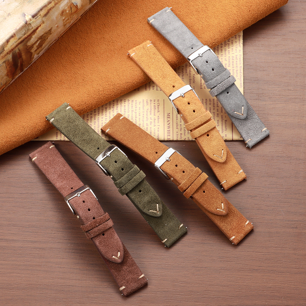 14 16 18 19 20 21 22mm Quick R - مراجعة Suede Strap Watch وسعره