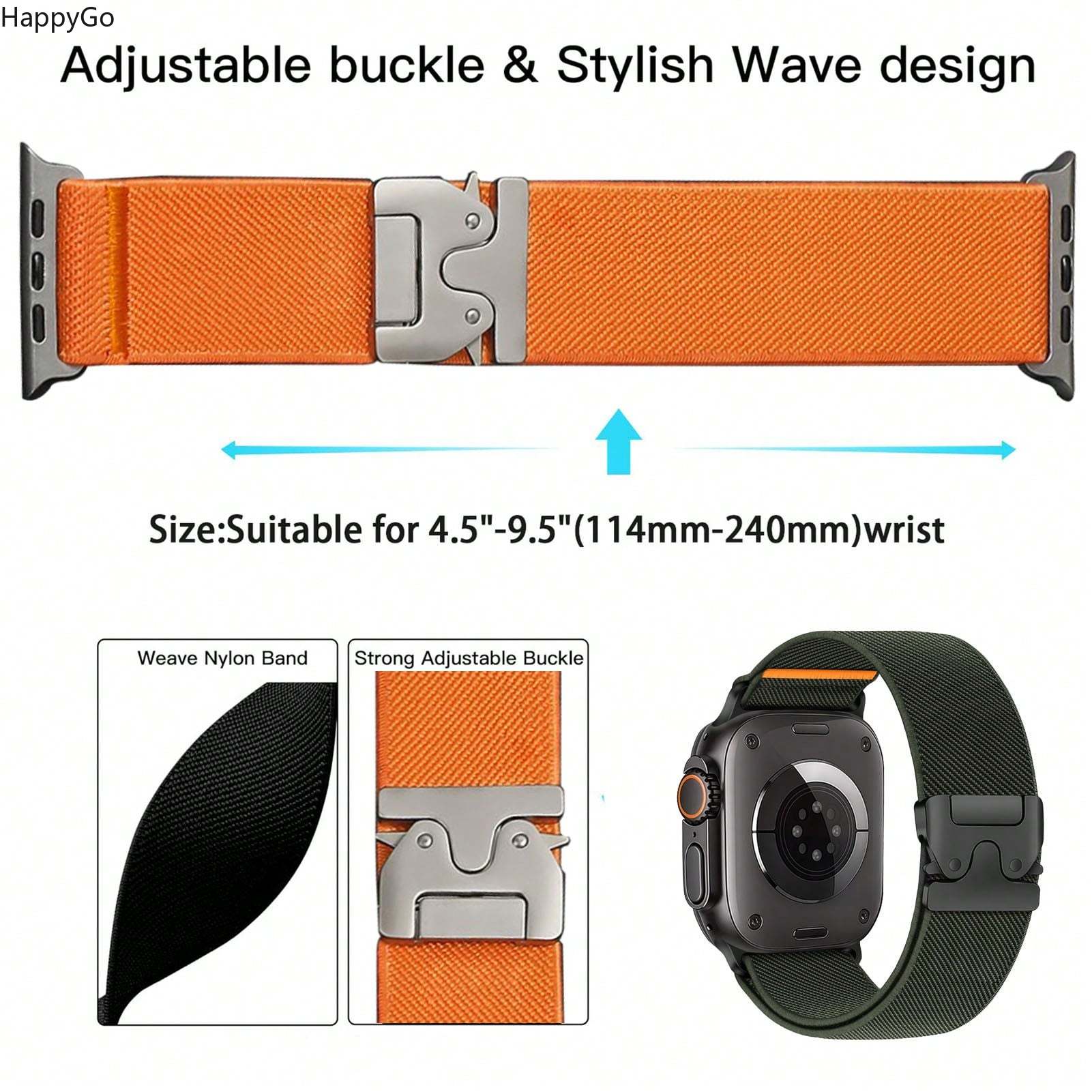 Wide Stretchy Nylon Wrist Stra - مراجعة Parachute Strap Elastic وسعره
