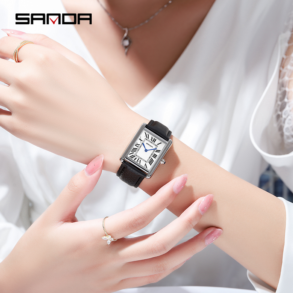 Sanda Rectangular Wrist Watche - مراجعة Leather Watch Band Men وسعره