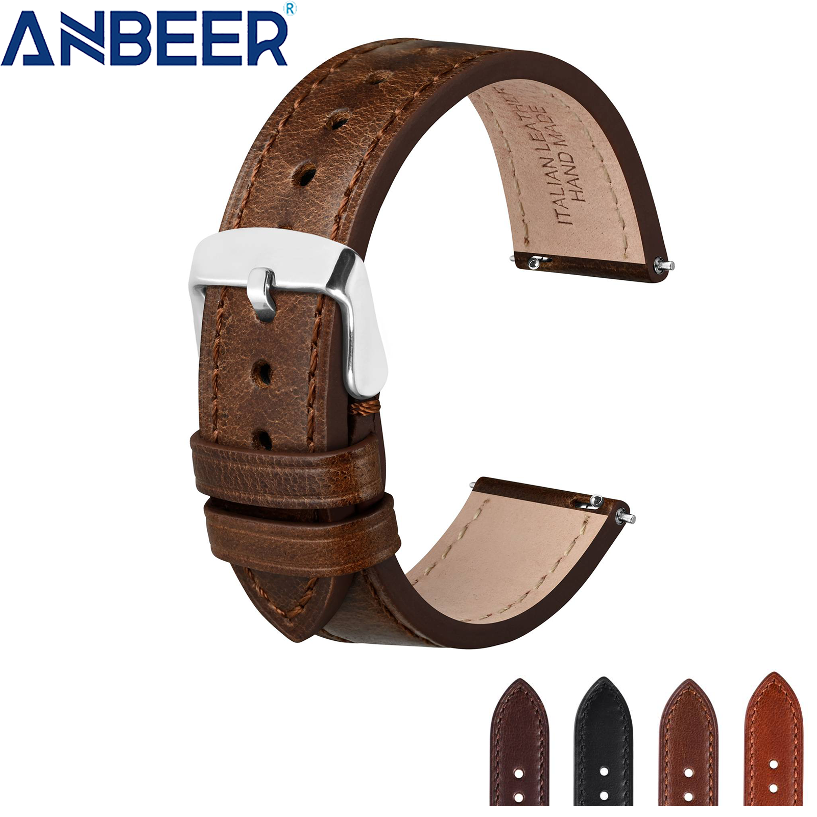 ANBEER Classic Leather Watch S - مراجعة Leather Strap Quick Release وسعره