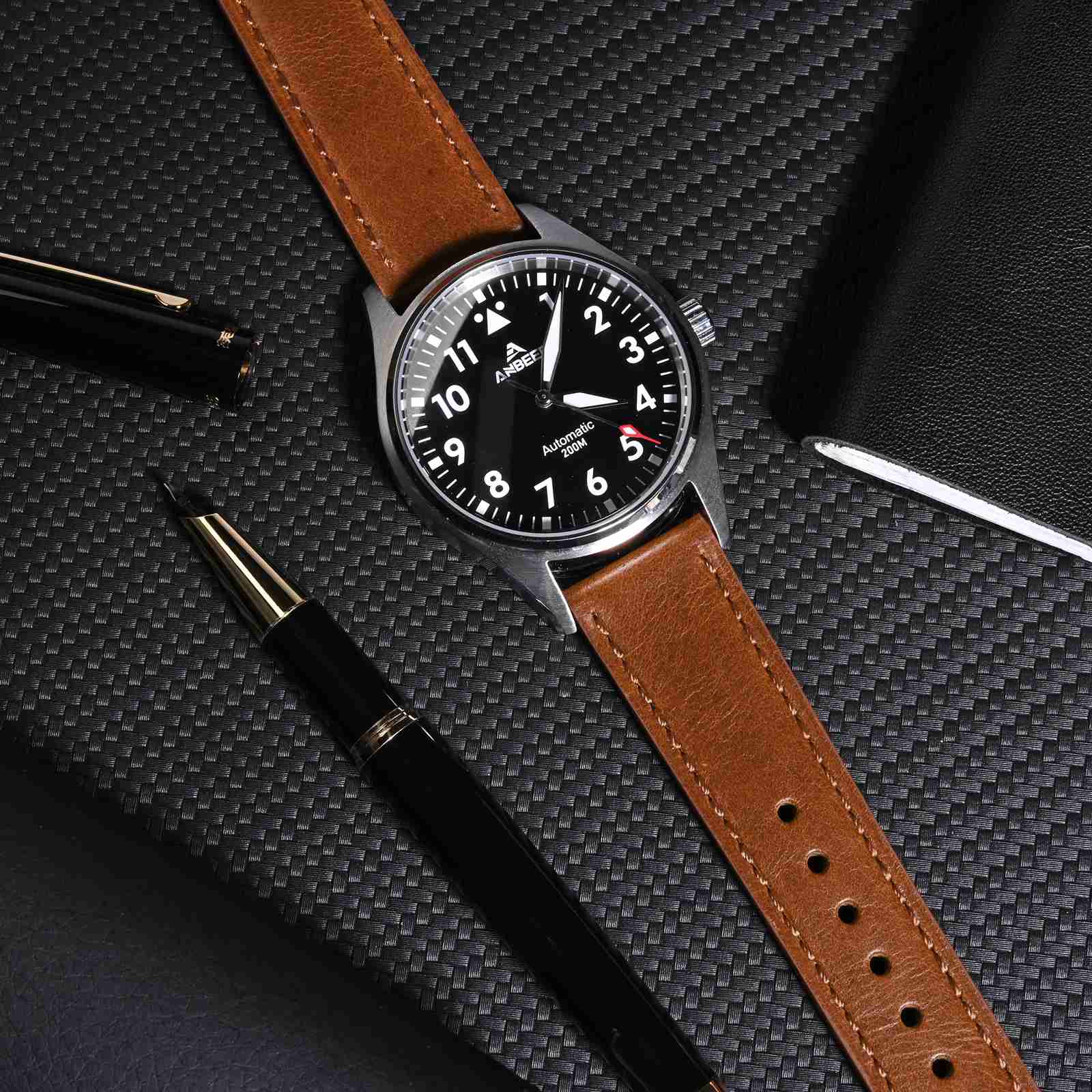 ANBEER Classic Leather Watch S - مراجعة Leather Strap Quick Release وسعره