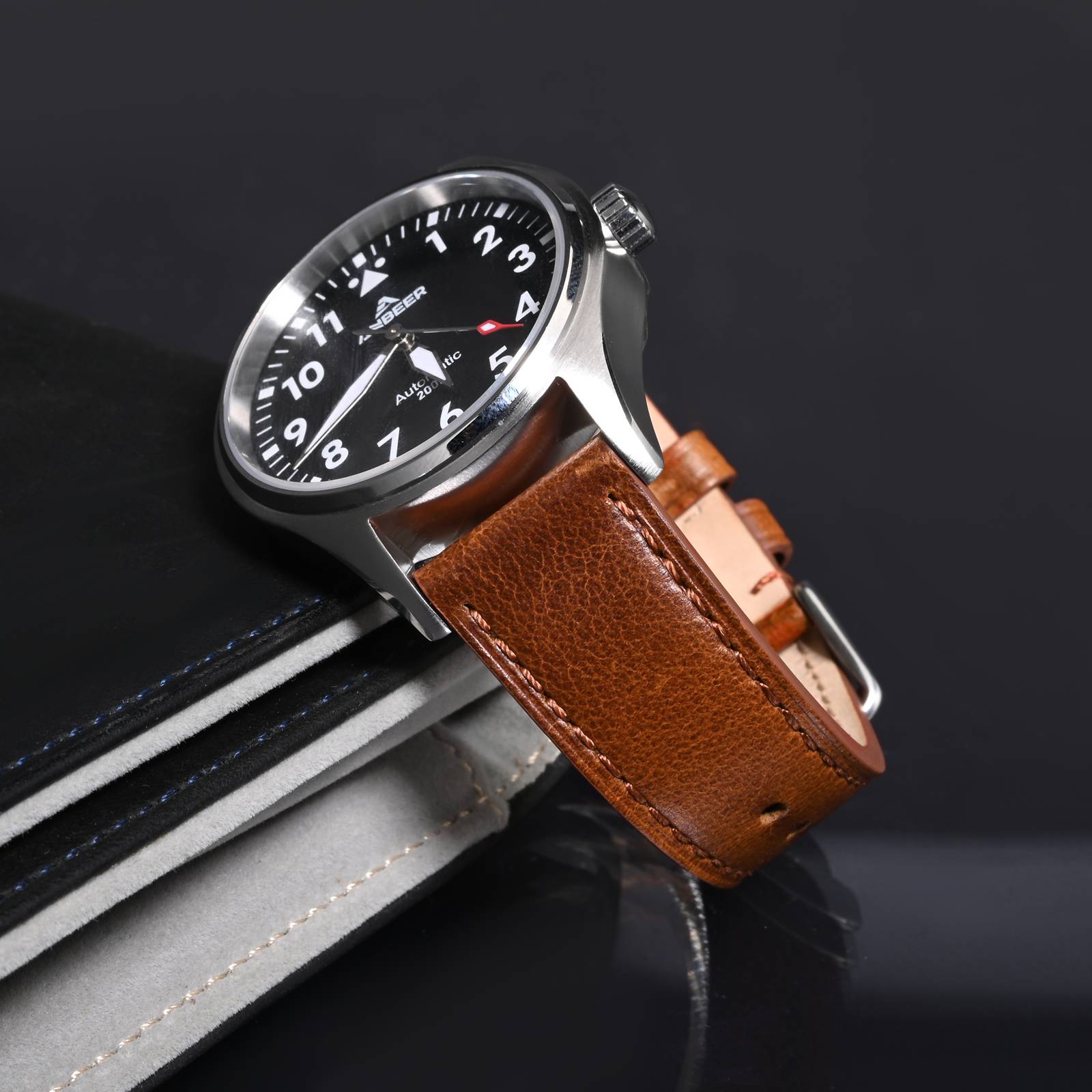 ANBEER Classic Leather Watch S - مراجعة Leather Strap Quick Release وسعره