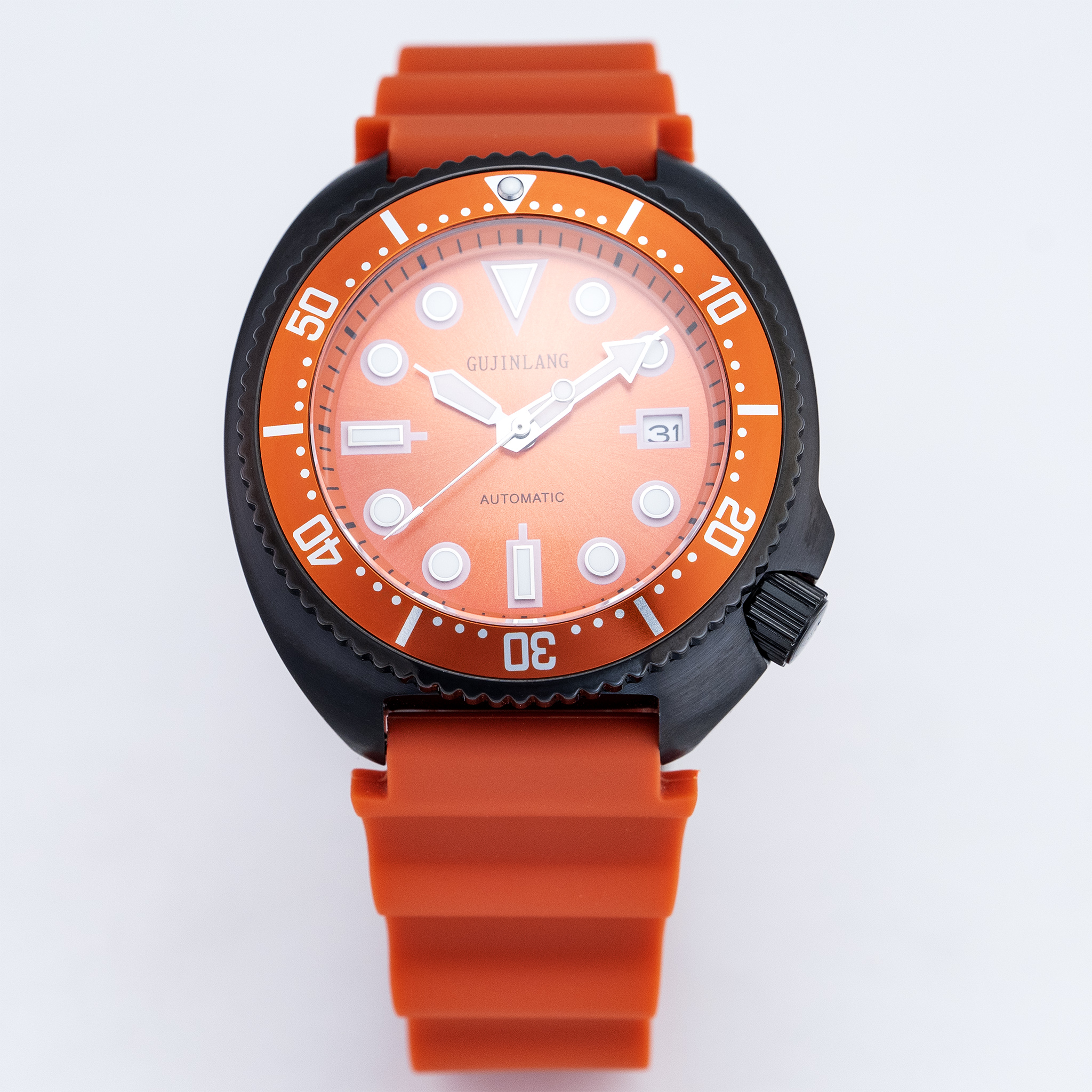 Men's Japanese/Shinese NH35A F - مراجعة Rubber Strap Diver وسعره