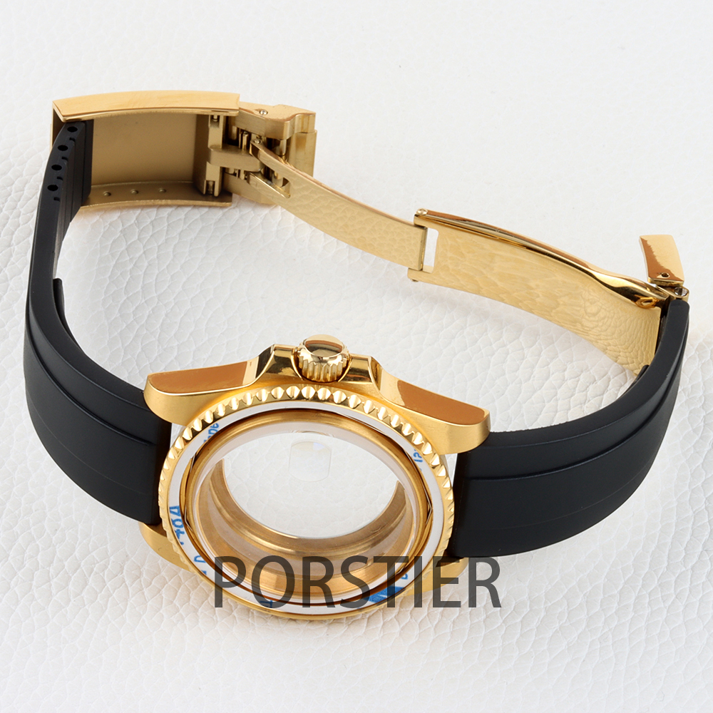 40mm Diver Watch Case for SUB  - مراجعة Rubber Strap Diver وسعره